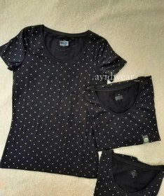 تصویر تیشرت مشکی خال خالی T_shirt