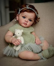 تصویر Nano Classic 24 inch 60cm Reborn Baby Doll بدنه پارچه پنبه ای نرم و سر و دست و پا سیلیکونی نوزاد واقعی مانند عروسک های عروسکی اسباب بازی دخترانه 