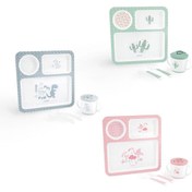 تصویر ظرف غذا چهار تکه کیکابو kikkaboo رنگ آبی طوسی 