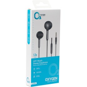 تصویر هندزفری سیمی اکسیژن مدل OXYGEN HF-6 OXYGEN HIFI MUSIC STEREO EARPHONE SUPPORTS 3.5mm AUX Smartphones 1.2M HF6