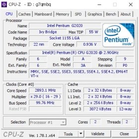 تصویر پردازنده اینتل مدل Pentium G2020 (استوک) Intel Ivy Bridge Pentium G2020 Tray Cpu