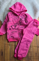 تصویر ست هودی و شلوار تو کرکی ۲۹ - رنگ صورتی / سایز۴۰ 