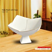 تصویر کاسه لاله بزرگ پایه دار یک خط طلا کد 10194 