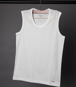 تصویر زیرپوش مردانه آستین‌ حلقه‌ای سفید ساده - XXL 