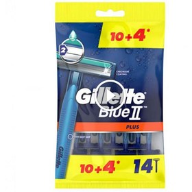 تصویر خود تراش ژیلت مدل Blue 2 Plus بسته 14 عددی Gillette Blue 2 Plus model self-sharpener, pack of 14