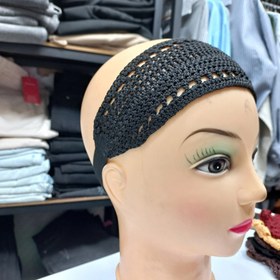 تصویر هد بند حجاب مشکی ساده کد ۹۰۱۰ 