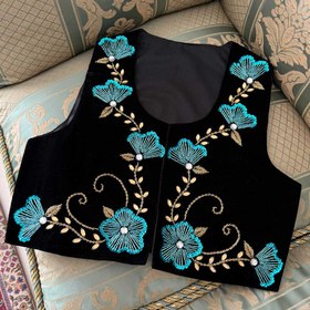 تصویر جلیقه گل آبی 