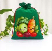 تصویر کیسه نگهداری سبزی پارچه ای سه لایه طرح فانتزی 