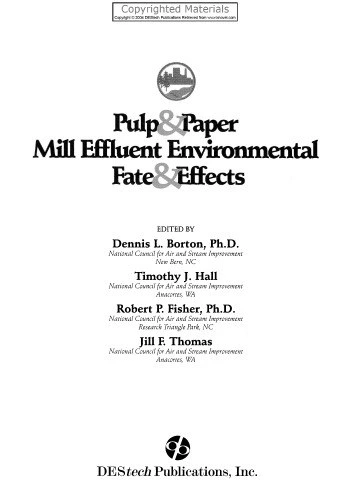 خرید و قیمت دانلود کتاب Pulp and Paper Mill Effluent Environmental Fate ...