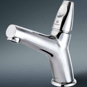 تصویر شیر روشویی شیبه مدل ماهور - مشکی طلایی Shibeh Pillar Mixer Faucet Mahor Model