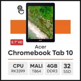 تصویر تبلت ایسر (استوک) Chromebook Tab 10 | حافظه 32 رم 4 گیگابایت Acer Chromebook Tab 10 (Stock) 32/4 GB