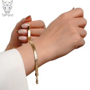 تصویر دستبند ماری استیل snake skin bracelet gold steel 316