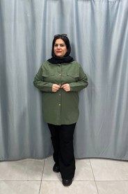 تصویر مانتو سایز بزرگ جنس کتان لی گرم بالا فری سایز از ۴۸ تا ۵۴ - نسکافه‌ای / فری سایز از ۴۸ تا ۵۴ 