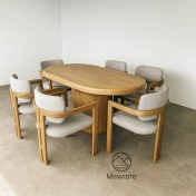 تصویر ست میز و صندلی چوبی ناهار خوری 6 نفره مدل پراتو (Prato) 