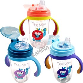 تصویر لیوان آب میوه خوری کودک 280 میل طرح سیب Yesi care 