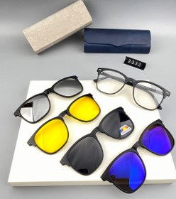 تصویر عینک طبی مگنتی کد ۲۳۳۲ با ۴ کاور 