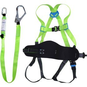 تصویر کمربند ایمنی دولنیارد بالشتکدار کار در ارتفاع هارنس پرومکس Two lanyard safety belts work at a padded height