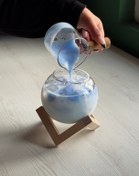 تصویر لیوان اسموتی پیرکس پایه بامبو 