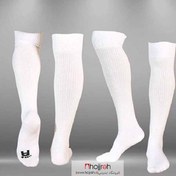 تصویر جوراب ساق فوتبالی تمام کش سفید کد VM348 