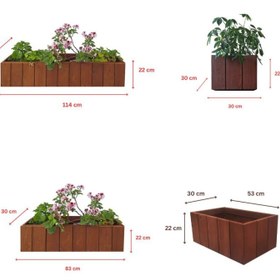 تصویر فلاور باکس ترمووود مدل عمودی 