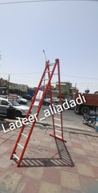 تصویر نردبان ۸متری ۲تکه مخابراتی ۳۴پله نیم گرد آلومینیومی (نارنجی 