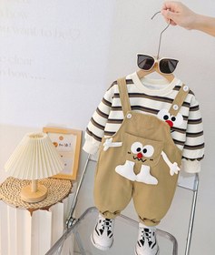 تصویر ست دوتیکه بیلر بلوز وارداتی 1 الی 5 سال - قهوه ای / Kids Luxury Set