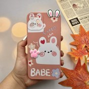 تصویر قاب گوشی iPhone 11 Pro Max آیفون سیلیکونی فانتزی عروسکی برجسته دیزنی طرح خرگوش Cute Babe محافظ لنز دار کد 76238 