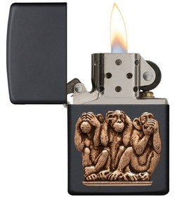 تصویر فندک اورجینال بنزینی زیپو مدل Zippo 29409 THREE MONKEYS Zippo 29409 THREE MONKEYS