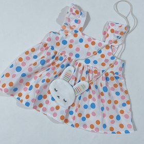 تصویر ست پیراهن دخترانه فانتزی و کیف تزیینی 