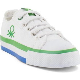 تصویر کفش ورزشی بچگانه سفید-سبز مدل 30175F برند benetton 30175F Kids Sports Shoes White-Green