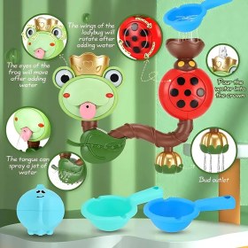 تصویر اسباب بازی حمام مدل دو قورباغه و کفشدوزک آب پاش Frog & Ladybug Dual Water Sprayer Bath Toy