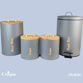 تصویر ست سرویس آشپزخانه یونیک ۴ پارچه درب بامبو 