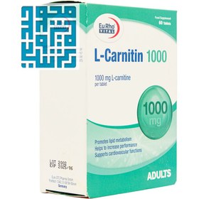 تصویر قرص ال کارنیتین 1000 میلی گرم یورویتال 60 عدد ا Eurhovital LCarnitin 1000 mg 60 Tabs Eurhovital LCarnitin 1000 mg 60 Tabs