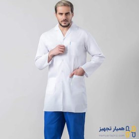 تصویر روپوش پزشکی مردانه طب پوش جنس ترگال کد ۱۰۲ 