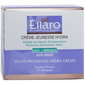 تصویر كرم آبرسان ضدچروك و محافظ طراوت پوست یوس هیدرا 50 میلی لیتر الارو Ellaro Anti Wrinkle Youth Preserving Hydra Cream 50ml