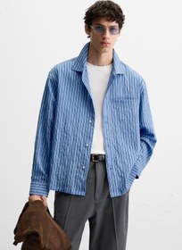 تصویر پیراهن راه راه مردانه زارا STRIPED FLOWING SHIRT 