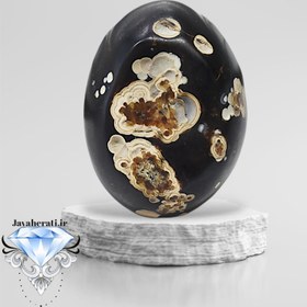 تصویر نگین عقیق ملکی سیاه M28 