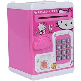تصویر گاوصندوق اثر انگشتی رمز دار باتری خور طرح هلو کیتی مدل 3002 
