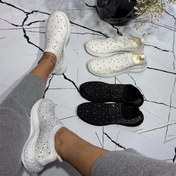 تصویر کتونی زنانه نگین دار مدل جورابی 