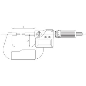 تصویر میکرومتر دو پله شیار دیجیتال 25-0 میلی متری اسیمتو ( ASIMETO ) مدل 2-01-118 