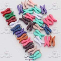 تصویر گیره روسری مستحکم مدل گل لاله رنگارنگ (بسته 10 عددی) 