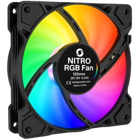 تصویر فن کیس نیترو مدل 12*12 RGB 