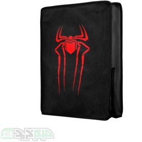 تصویر کاور کنسول PS5 طرح اسپایدر من PlayStation 5 Console Cover Spider-Man Design