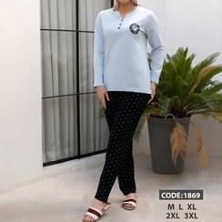 تصویر مکسي ست با شلوار کریسمس کد 1869 