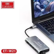 تصویر هاب و رم ریدر Earldom ET-W21 Type-C To USB3.0/HDMI/RJ45/Type-C/SD/TF 