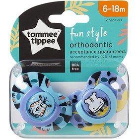 تصویر پستانک ارتودنسی 6-18 ماه Fun Style تامی تیپی Tommee Tippee طرح ببر و اسب آبی 