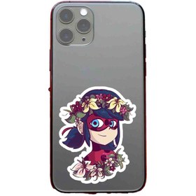 تصویر استیکر لپ تاپ و موبایل استیکریا طرح کارتونی دختر کفشدوزکی کد CartoonSt7006 مجموعه 16 عددی 