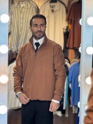 تصویر دورس نیم زیپ - قهوه ای / Xl 