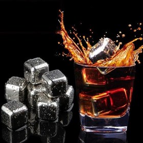 تصویر قالب یخ مکعبی استیل شش تایی 