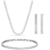 تصویر ست جواهرات زنانه سواروسکی با نگین برنجی 